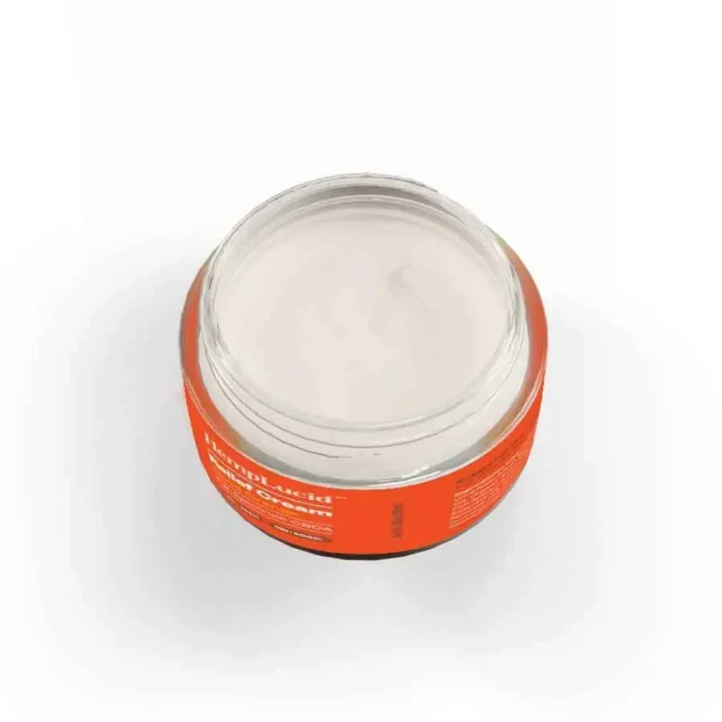 Hemplucid Vegan CBDa Body Cream 1000mg - Jar Open Looking Inside At Cream