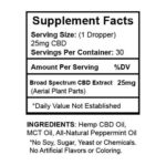 CBDialed 750mg Peppermint Wellness Tincture Supplement Facts