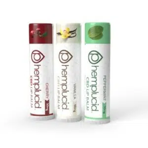 Hemplucid Vegan Full Spectrum CBD Lip Balm - 3 Pack - Cherry - Vanilla - Peppermint