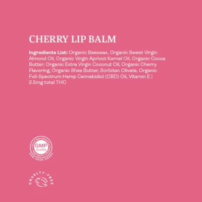 Hemplucid Vegan Full Spectrum CBD Lip Balm - Cherry Ingredients