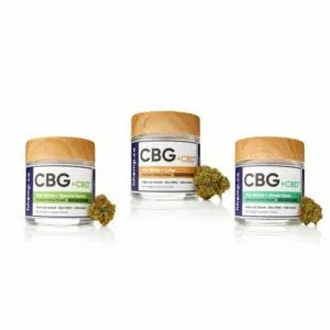 CBG and CBD Flower 3 Jar Lot 1 by hhemp.co | Photo of Special Sauce, Lifter, and Suver Haze 4 Gram Jars with Buds on the side of each jar