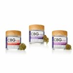 CBG and CBD Flower 3 Jar Lot 2 by hhemp.co | Photo of OG Kush, Hawaiian Haze, and Sour Space Candy 4 Gram Jars with buds on the side of each jar