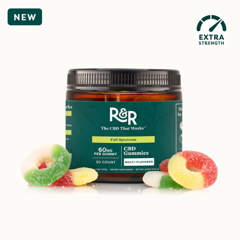 R+R Medicinals Full Spectrum CBD Gummies - 60mg Extra Strength