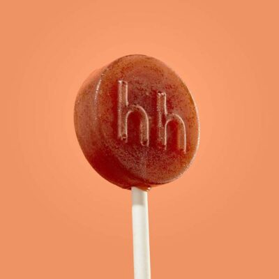 CBG+CBD Energy Lollipop - Blood Orange - Close Up Of Lollipop