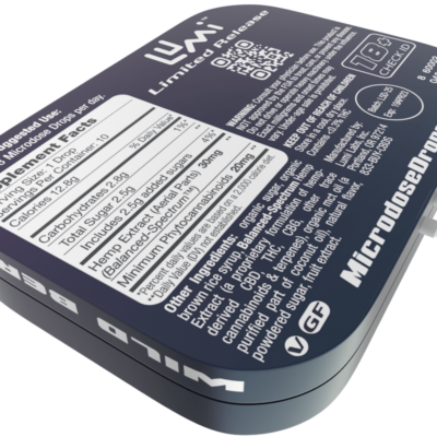 Microdose CBD Drops Hard Candies - CBD - THC - CBG Photo of Back of Tin