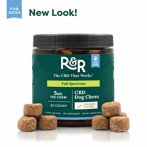 CBD Dog Chews by R+R Medicinals - Photo of CBD Dog Treats Jar