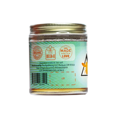 Organic Wildflower Delta 8 THC Honey Jar - 4oz Side