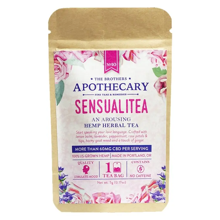 The Brothers Apothecary Sensualitea CBD Tea - Organic Hemp Tea - 1 Pack Bag