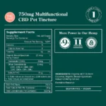 USDA Organic Pet CBD Oil Tincture by R&R CBD - Supplement Facts
