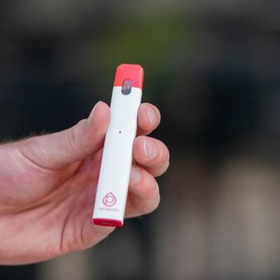 Hemplucid Delta 8 Disposable Vape Pens - 820mg D8 - Strawberry Blast in Hand