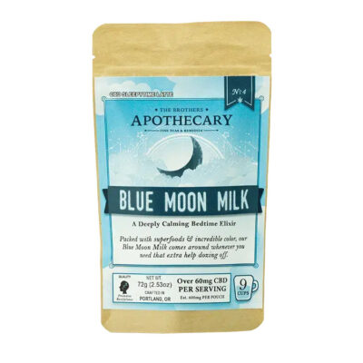 The Brothers Apothecary Blue Moon Milk Vegan CBD Latte - Large 9 Servings Front of Bag