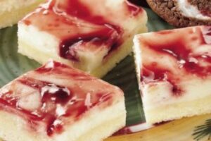 Vegan Cheesecake Squares with Raspberry Swirls - CBD Recipe (1)