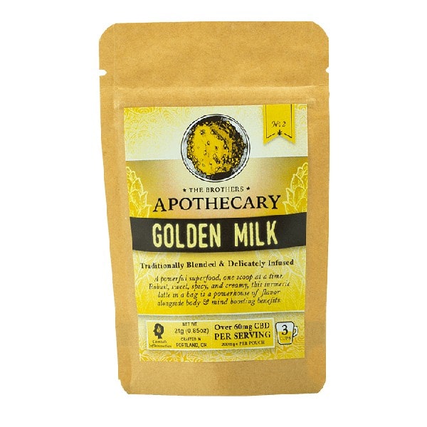Vegan Golden Milk CBD Turmeric Latte - Brothers Apothecary - 3 Pack Front