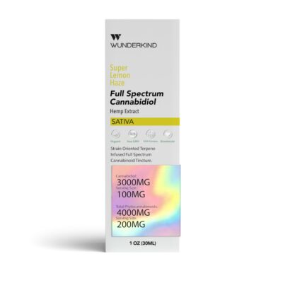 Super Lemon Haze Sativa CBD Oil Tincture - Full Spectrum by Wunderkind Extracts - Photo of Tincture Box