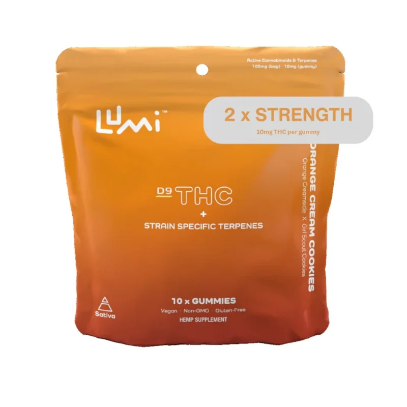 Lumi Orange Cream Cookies Double Strength THC Gummies - Sativa - 10mg 10 Count Bag