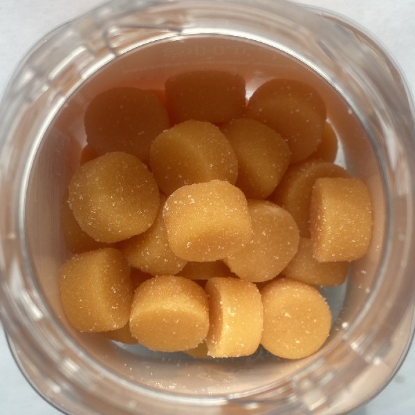Orange Cream Cookies CBD and THC Gummies - Photo of Gummies Closeup