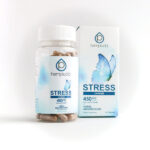 Stress Stacks CBD Capsules - Hemplucid - Photo of Capsules Bottle Next to Box