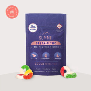 Summit Vegan Delta 9 THC Infused Gummies - 15mg Each - 20 Count Bag