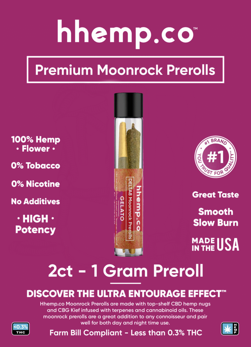 HH Kief Gelato Delta 8 Moonrock Prerolls - 2 Pack - Smooth