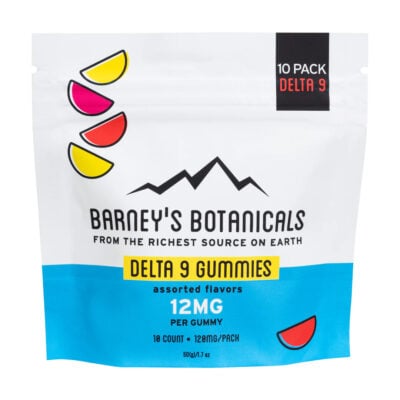 Barney's Botanicals 12mg Delta 9 Gummies in a 10 Count Bag