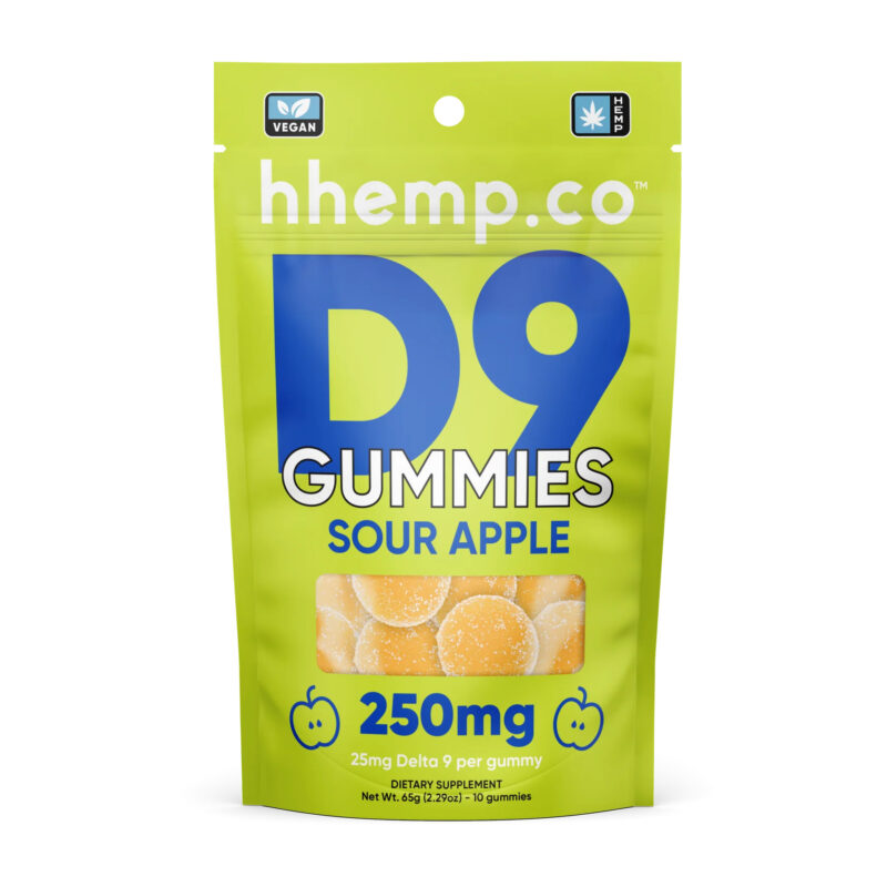 HHemp.co Delta 9 THC Gummies - Sour Apple 10 Pack - Front of Bag