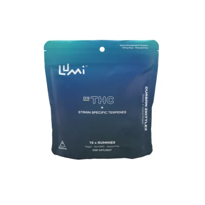 Lumi Labs Durban Zkittlez THC Gummies – Sativa - 15 Count Bag Front