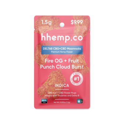 HH Indica Delta 8 Moonrocks - Fire OG + Fruit Punch Cloudburst - 1.5 Gram Pouch