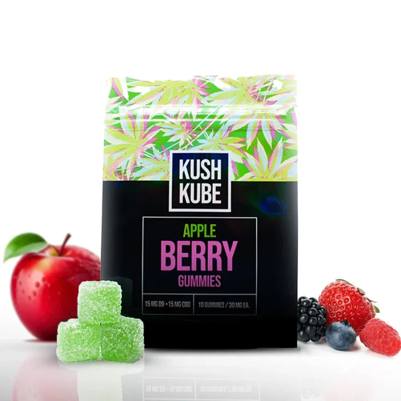 Kush Kube Apple Berry THC Gummies - Berries, Gummies, and Apples Around