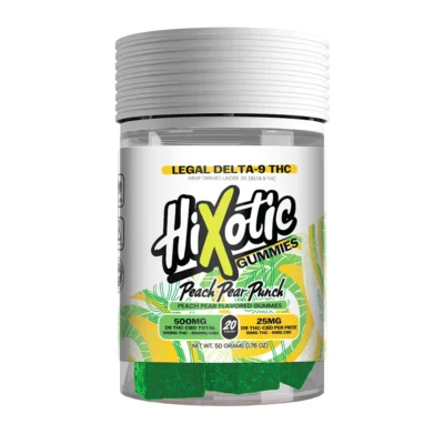 Hixotic Peach Pear Punch THC Gummies - 20 Count Jar