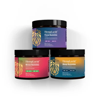 Hemplucid Functional Mushroom Gummies Bundle - Sleep + Focus + Stress