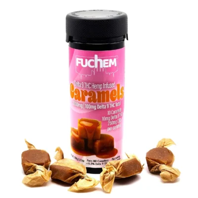 Delta 8 Pro Hand Crafted Artisan Delta 9 THC Caramels- 260mg Total - 10mg THC + 250mg CBD
