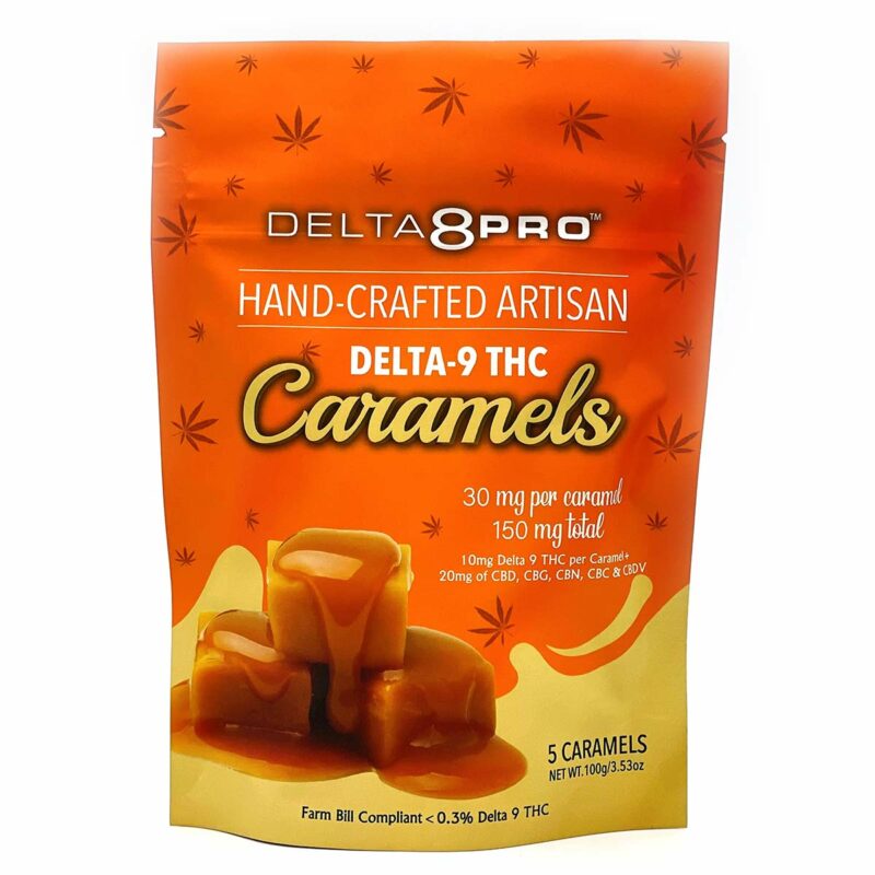 Delta 8 Pro Hand Crafted Artisan Delta 9 THC Caramels - 5 Pack of D9 THC Caramels