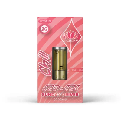 Purlyf Targeted CBD Vape Cartridge - 2g 2000mg - Sunday Driver Hybrid -Chill Cart - CBD + CBG