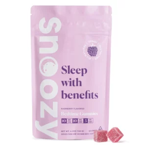 Snoozy Bedtime Delta 9 THC Gummies with CBN + CBD - Front of Bag