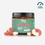 R&R CBD De-Stress Gummies with CBG+CBN - Jar of Stress Gummies With A Few Gummies Next To It