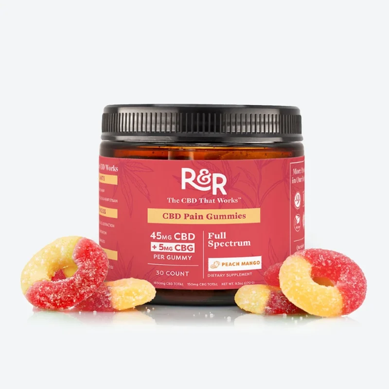 R&R CBD Pain Gummies with CBG - 45mg CBD + 5mg CBG + Devil's Claw + Boswellia Extract