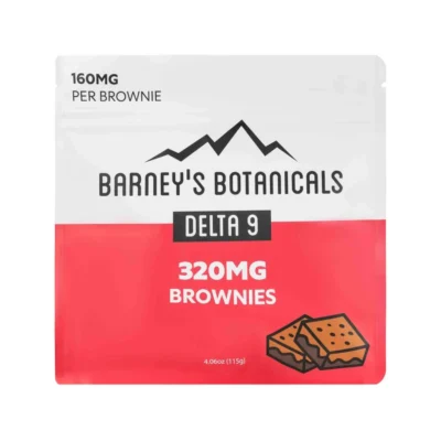 Barney’s Botanicals Delta 9 THC Brownies – 320mg - Front of Package
