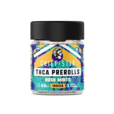 THCa Prerolls 40ct Jar by Chief Stix - Kush Mints Indica