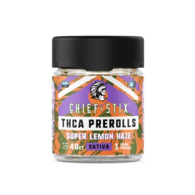 THCa Prerolls 40ct Jar by Chief Stix - Super Lemon Haze Sativa