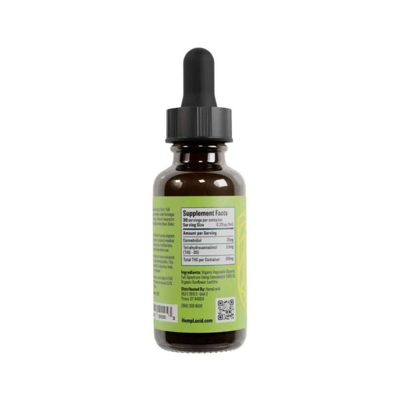Hemplucid Delta 9 THC Beverage Enhancer - 1350mg - Supplement Facts for D9 Drink Additive