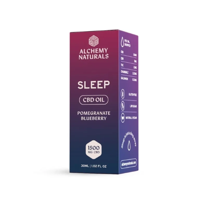 Alchemy Naturals Sleep CBD Oil Tincture - Front of Box