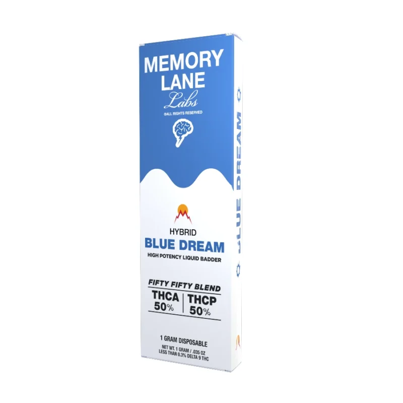Memory Lane Liquid Badder Blue Dream Hybrid Disposable Vape - High Potency THCa+THCp