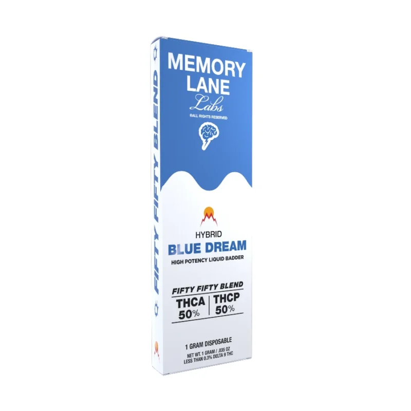 Memory Lane Liquid Badder Disposable Vape - High Potency THCa+THCp - Hybrid - Blue Dream
