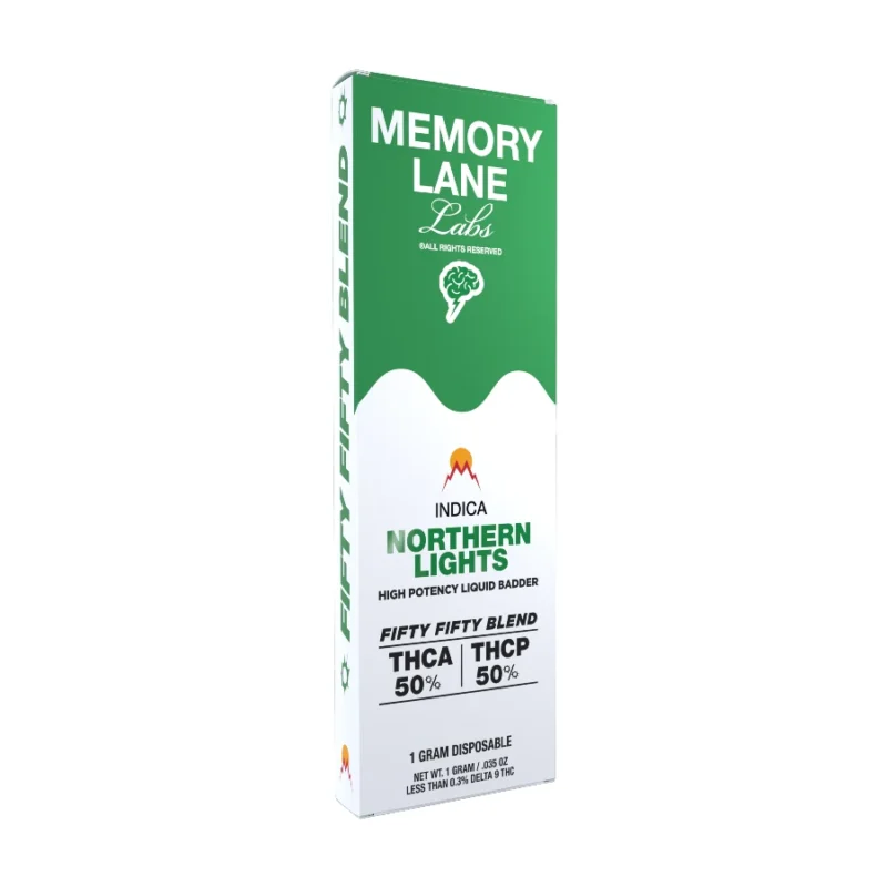 Memory Lane Liquid Badder Northern Lights Indica Disposable Vape - High Potency THCa+THCp