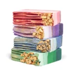 Finchberry 4 Soap Bar Gift Box - Jewel Tone Collection - All 4 Soaps Stacked On Top Of Each Other