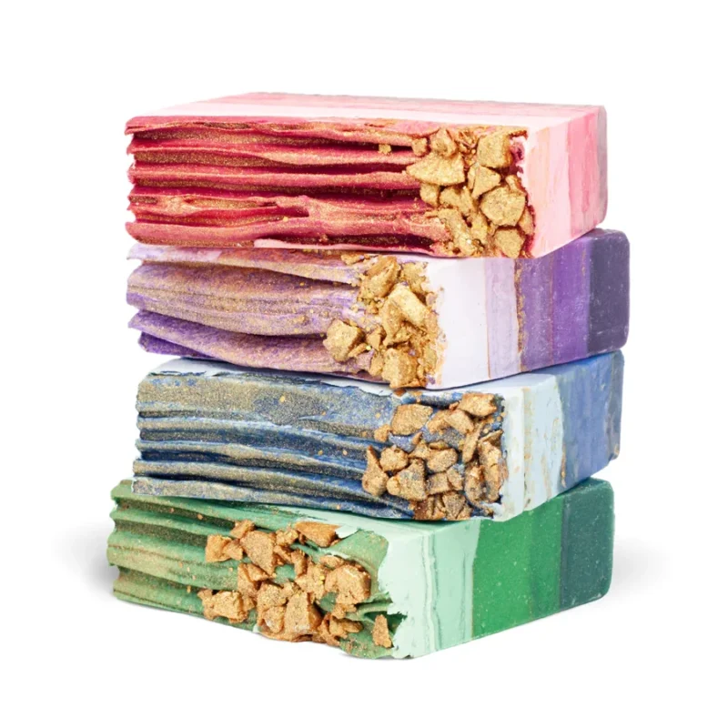 Finchberry 4 Soap Bar Gift Box - Jewel Tone Collection - All 4 Soaps Stacked On Top Of Each Other