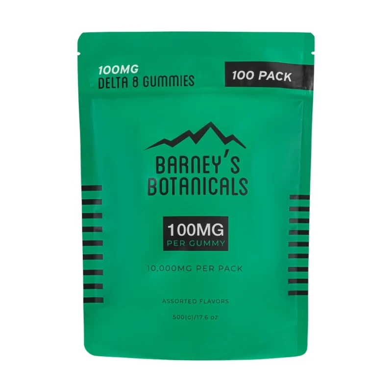 Barney’s Botanicals 100mg Delta 8 Gummies - Bag of 100 Gummies