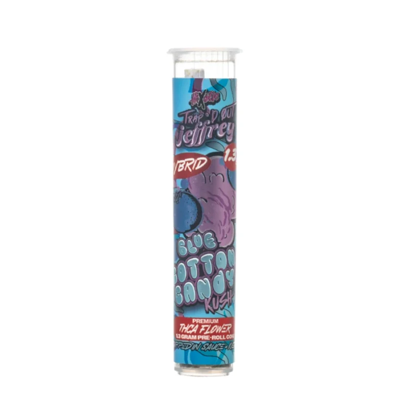 Hixotic Trap'd Out Jeffrey THCa Prerolls - Blue Cotton Candy Kush - Hybrid