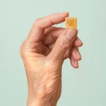 R&R CBD + THC Gummies - Hand Holding Gummy Up In Air