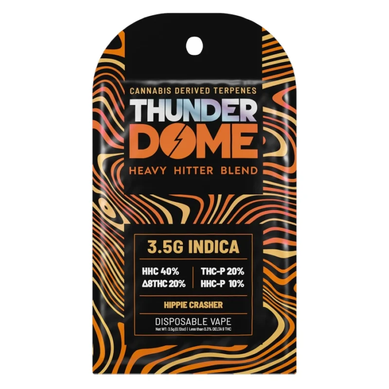 Dome Wrecker Thunder Dome Heavy Hitter Blend 3.5 G THC Disposable Vape - Hippie Crasher - Indica